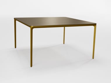 SLIM SQUARE - Square glass and aluminium table by Sovet Italia