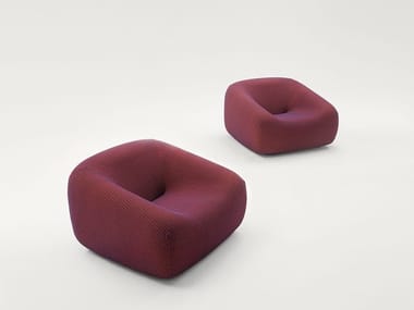 SMILE - Upholstered armchair with removable cover by Paola Lenti