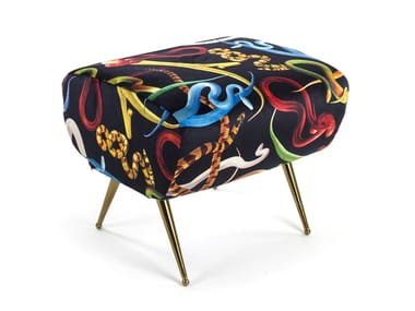 SNAKES - Upholstered fabric footstool (Request Info)