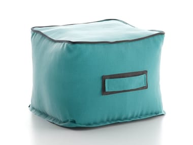 SOFT 60 - Square technical fabric garden pouf with removable cover by Atmosphera