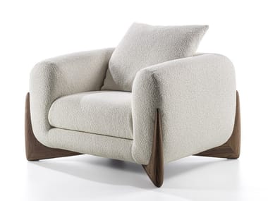 SOFTBAY - Fabric armchair with armrests by Porada