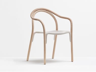 SOUL 3745 - Stackable ash chair with armrests by Pedrali