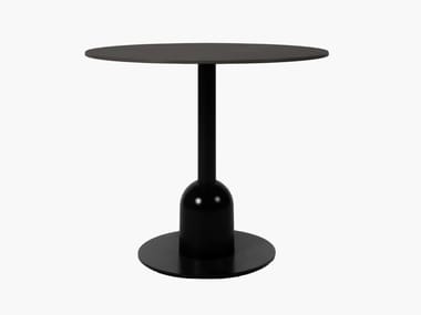 SPHERA - Round steel and wood garden table by Vincent Sheppard