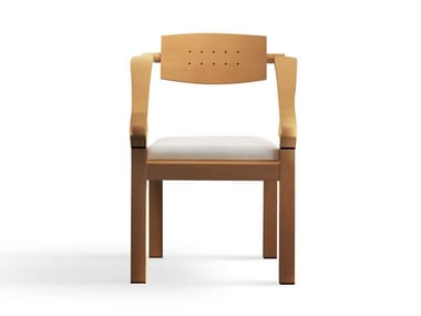 SPRING - Beech easy chair with armrests by Giorgetti