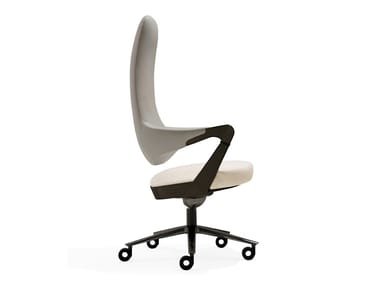 SPRINGER - Leather executive chair with 5-spoke base with armrests with castors by Giorgetti