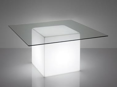 SQUARE - Square polyethylene table with light by Slide