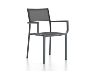 SUNNY - Stackable aluminium garden chair with armrests by Atmosphera