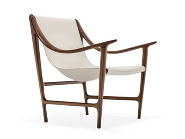 SWING - Walnut armchair with armrests by Giorgetti