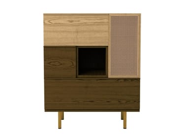 SWING - Wooden highboard with doors by Morelato