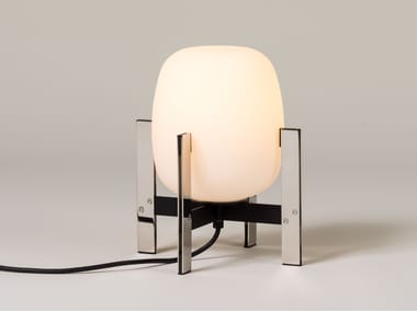 CESTITA MET?LICA - LED Glass and Stainless Steel table lamp by Santa & Cole