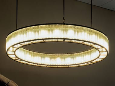 ESTADIO - LED glass chandelier by Santa & Cole