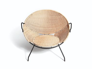 T.54 - Woven wicker armchair with armrests by DE PADOVA