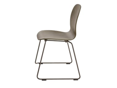 TATE COLOR - Sled base stackable multi-layer wood chair by Cappellini