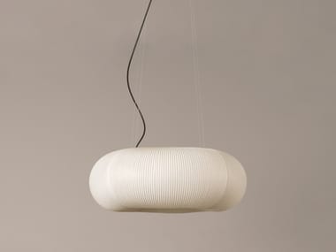 Tekiò Circular - LED dimmable japanese paper pendant lamp by Santa & Cole