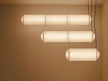 Tekiò Horizontal - LED dimmable japanese paper pendant lamp by Santa & Cole