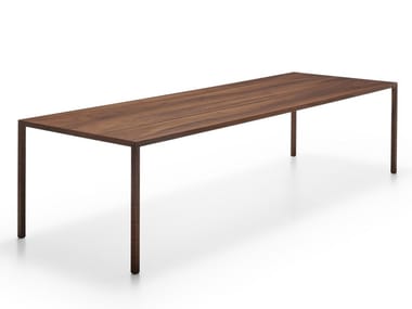 TENSE FINE WOOD - Rectangular walnut table by MDF Italia