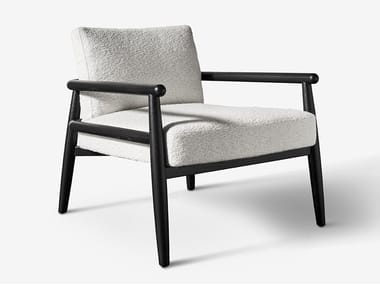 TERESA - Upholstered fabric armchair with removable cover with armrests by Meridiani