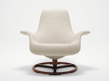 TILT - Swivel fabric armchair with armrests by Giorgetti