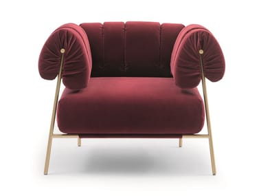 TIRELLA - Fabric armchair with armrests by Bonaldo