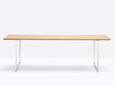 TOA 240x90 - Rectangular oak and aluminium table by Pedrali