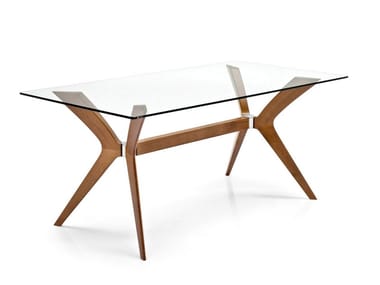 TOKYO - Rectangular wood and glass table by Calligaris