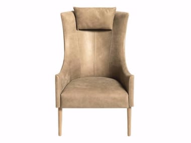 TONDO 05 - Bergere fabric armchair with headrest by DE PADOVA