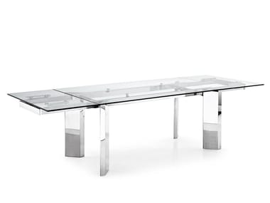 TOWER - Extending tempered glass table by Calligaris