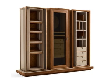 TOWN - Sectional wooden wardrobe with drawers by Giorgetti