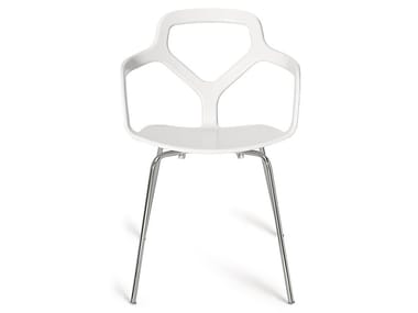 TRACE - Stackable technopolymer chair with armrests by Desalto