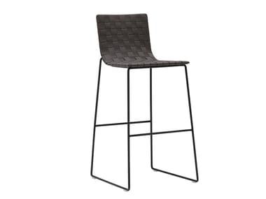 TRENZA BQ0705 - High sled base polypropylene garden stool by Andreu World