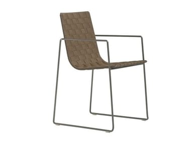 TRENZA SO0701 - Sled base polypropylene garden chair with armrests by Andreu World