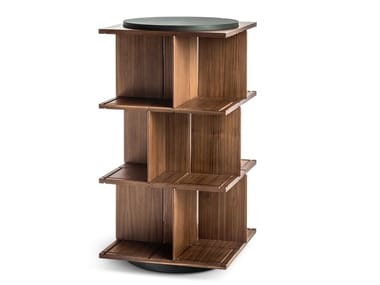 TURNER - Swivel wooden bookcase by Poltrona Frau