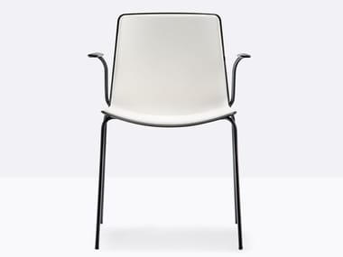 TWEET 895 - Stackable plastic restaurant chair with armrests by Pedrali