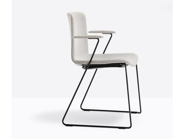 TWEET 898/2 - Sled base chair with armrests by Pedrali