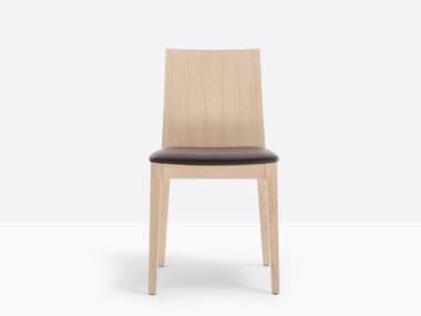 TWIG 429 - Oak chair with integrated cushion by Pedrali