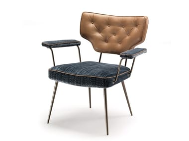 TWIGGY - Upholstered chair with armrests by Arketipo