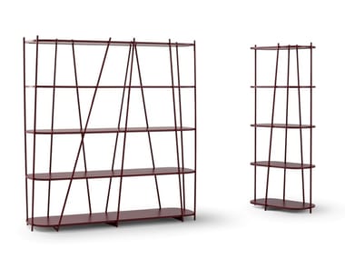 TWIGS - Open freestanding double-sided metal bookcase by Bonaldo