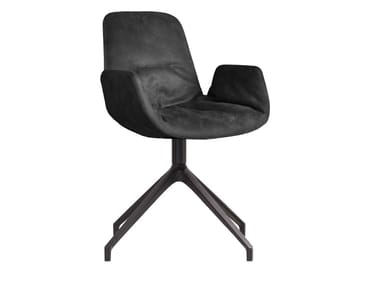 STEP SOFT UPHOLSTERED - Upholstered leather or fabric chair with armrests by Tonon