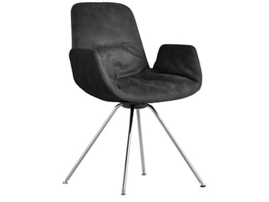 STEP SOFT UPHOLSTERED - Upholstered leather or fabric chair with armrests by Tonon