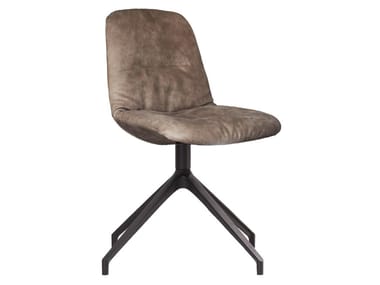 STEP SOFT UPHOLSTERED - Upholstered leather or fabric chair with metal legs by Tonon