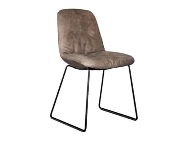 STEP SOFT UPHOLSTERED - Sled base upholstered leather or fabric chair by Tonon