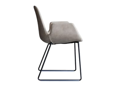 STEP - Sled base upholstered chair with armrests by Tonon