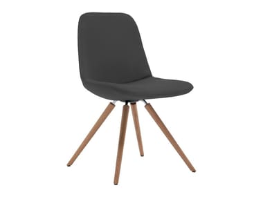 STEP UPHOLSTERED - Upholstered chair with wooden legs by Tonon