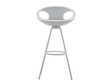 UP - High polyurethane stool with back with footrest by Tonon