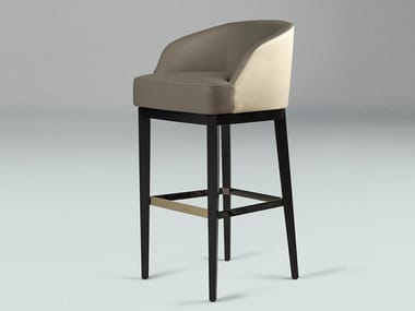 VENICE - High leather stool with armrests by Paolo Castelli