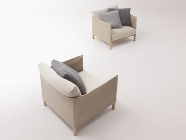 VESPUCCI - Fabric garden armchair with armrests by Paola Lenti