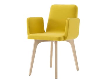 VIK - Upholstered fabric chair with armrests by Ligne Roset