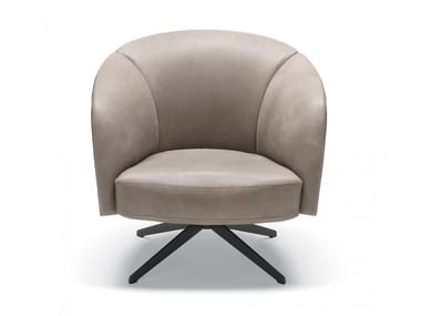 VIOLETTA - Swivel leather armchair by Misuraemme