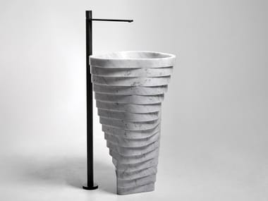 VORTICE - Freestanding Carrara marble washbasin by Antonio Lupi Design