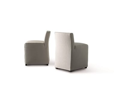 WESS - Upholstered fabric chair with removable cover by Meridiani